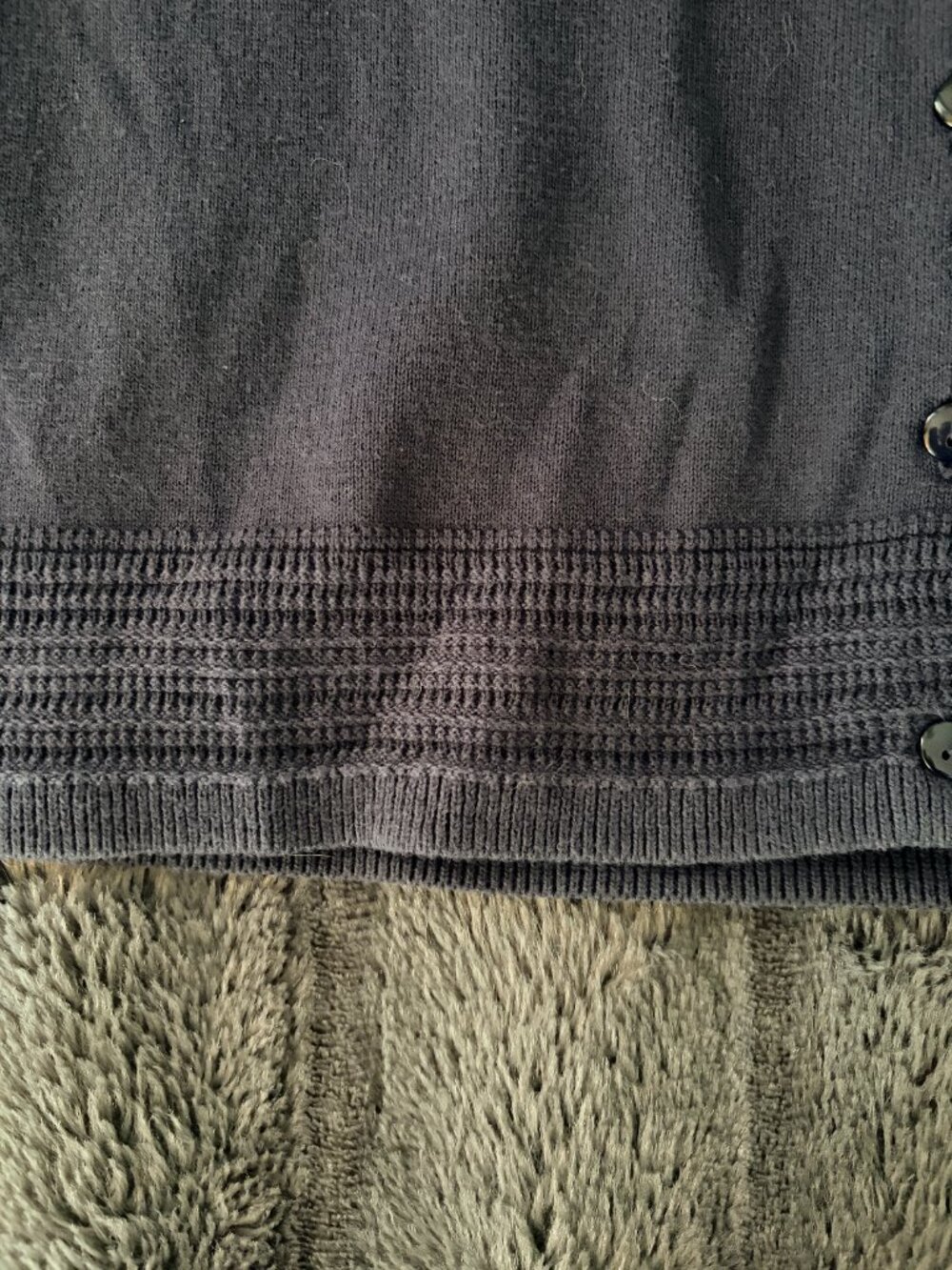 Navy Cotton Button Front Cardigan Sweater 3/4 Sleeve Coastal Grandma Size Small - Picture 8 of 10